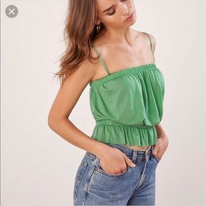 Liliana Top Reformation- Matcha Green size XS